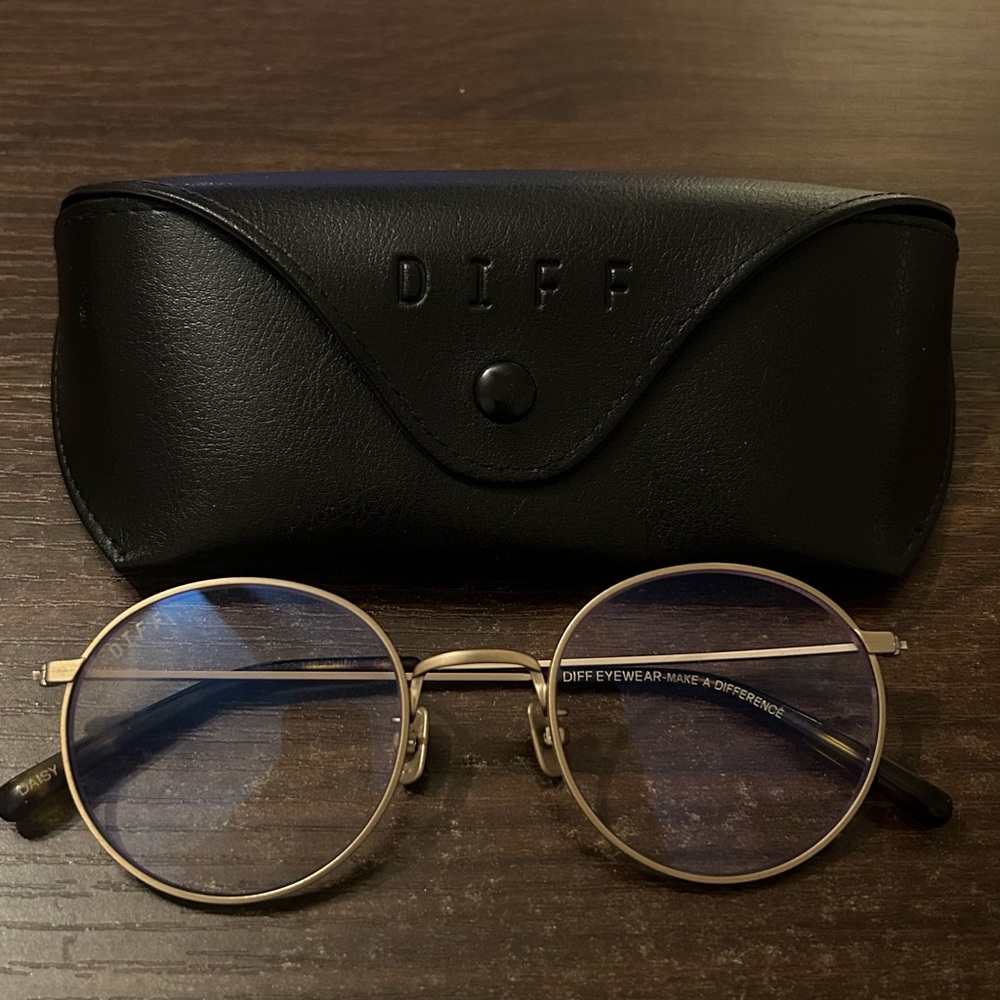 Diff Eyewear Blue Light Gold Glasses